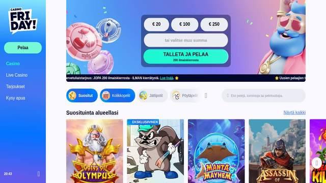 CasinoFriday casino screenshot